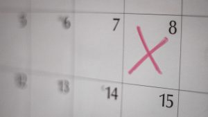 Ein Kalender, in dem der Tag meiner Endometriose-Operation markiert ist.